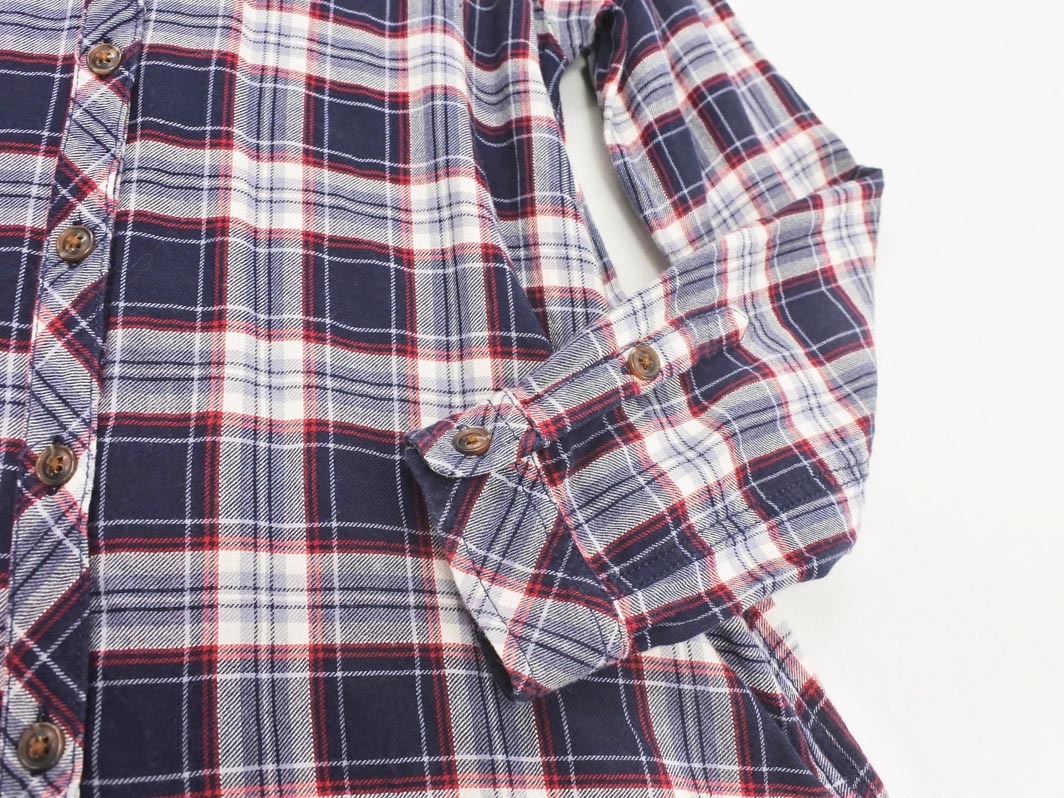 earth music&ecology アースミュージック&エコロジー チェック シャツ ワンピース sizeM/紺 ■◇ ☆ fea7 レディース_画像3