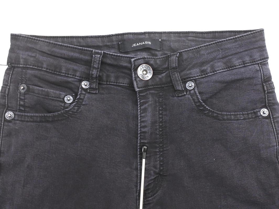 JEANASIS Jeanasis стрейч обтягивающий брюки sizeS/ чёрный ## * fea7 женский 