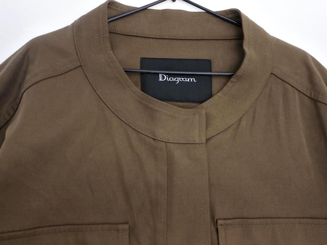 Diagram ダイアグラム GRACE CONTINENTAL グレースコンチネンタル ノーカラー ジャケット size36/茶 ■◇ ☆ fea8 レディース