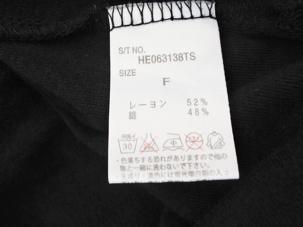 Heather ヘザー Vネック ポケット カットソー sizeF/黒 ■◆ ☆ fea9 レディース
