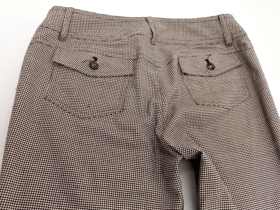 COMME CA MODELS コムサモデルズ 千鳥柄 フレア パンツ sizeS/ベージュｘ黒 ■■ ☆ fea9 レディース