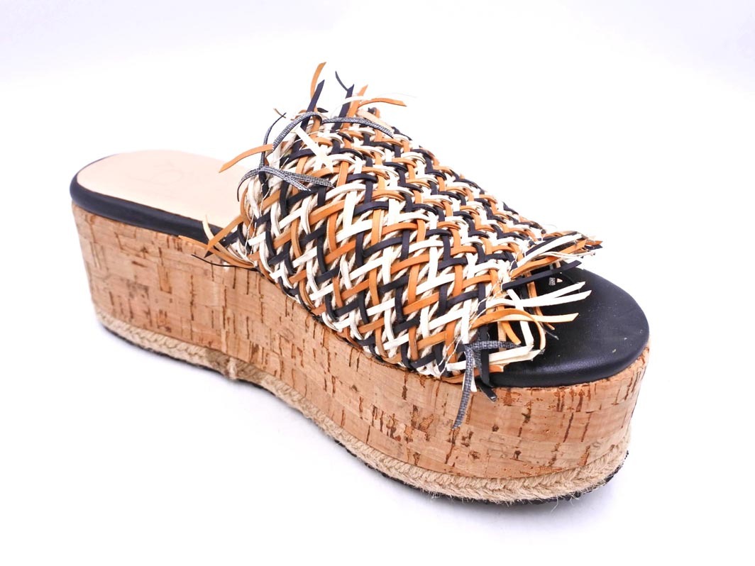 あしながおじさん 厚底 サンダル size（25ｃｍくらい）/キャメルｘ白ｘ黒 ■◆ ☆ fea8 レディース_画像5