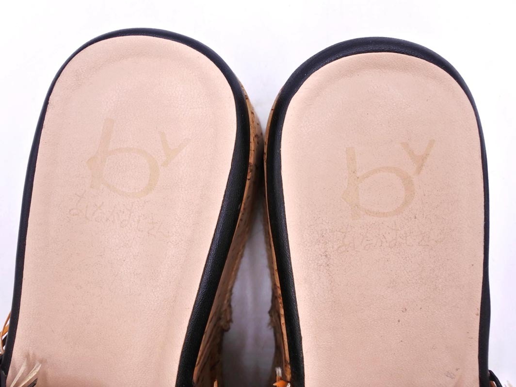 あしながおじさん 厚底 サンダル size（25ｃｍくらい）/キャメルｘ白ｘ黒 ■◆ ☆ fea8 レディース_画像6
