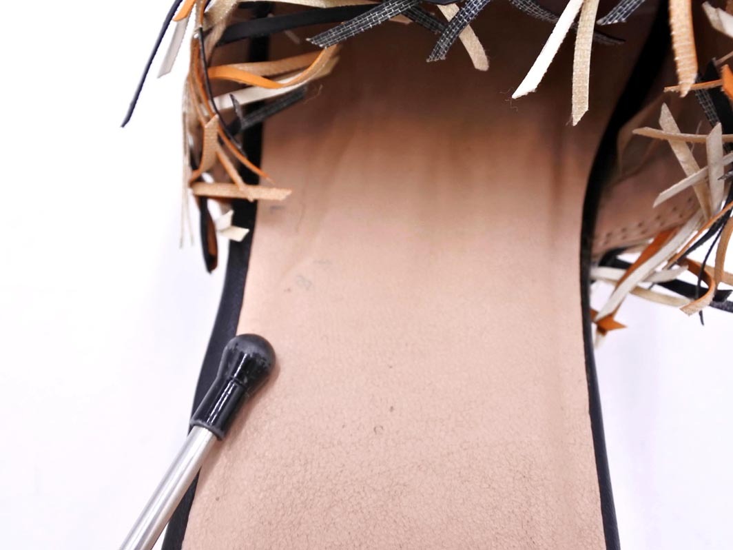 あしながおじさん 厚底 サンダル size（25ｃｍくらい）/キャメルｘ白ｘ黒 ■◆ ☆ fea8 レディース_画像7