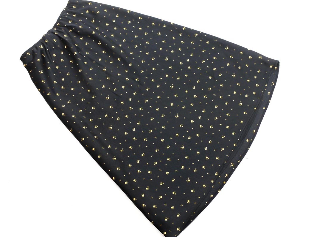 ネコポスOK Abercrombie & Fitch アバクロンビー＆フィッチ 花柄 ロング スカート sizeS/黒 ■◇ ☆ fea8 レディース