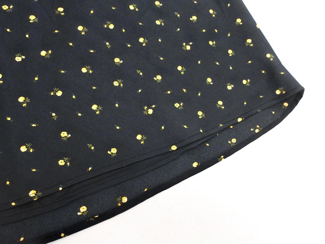 ネコポスOK Abercrombie & Fitch アバクロンビー＆フィッチ 花柄 ロング スカート sizeS/黒 ■◇ ☆ fea8 レディース