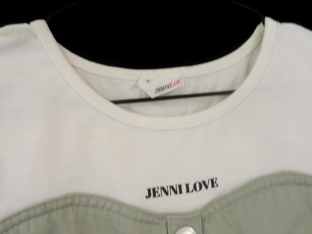 ネコポスOK JENNI love ジェニィラブ フェイクレイヤード カットソー size150cm/白xライトグレー ■◆ ☆ fea8