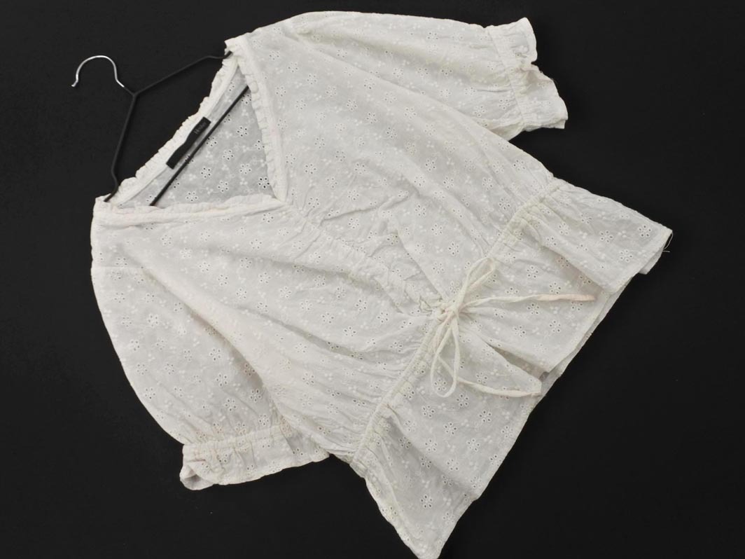 ネコポスOK Heather ヘザー カットワーク ブラウス シャツ sizeF/白 ■◆ ☆ fea8 レディース_画像1