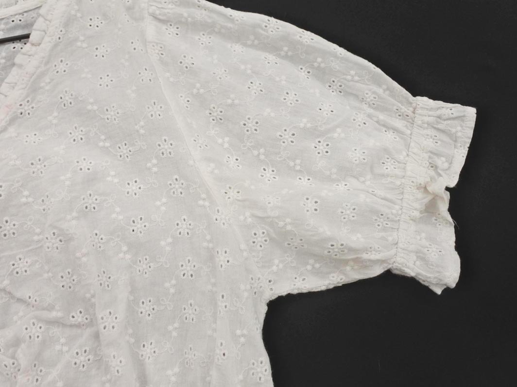 ネコポスOK Heather ヘザー カットワーク ブラウス シャツ sizeF/白 ■◆ ☆ fea8 レディース_画像3