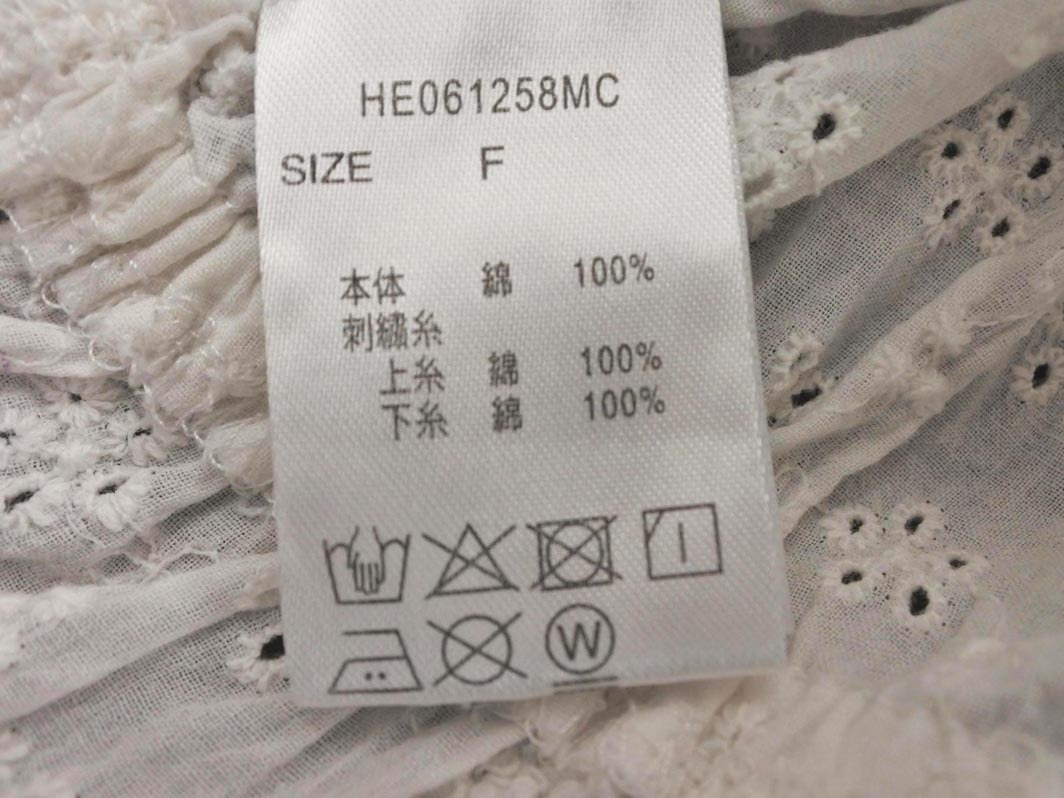 ネコポスOK Heather ヘザー カットワーク ブラウス シャツ sizeF/白 ■◆ ☆ fea8 レディース_画像7