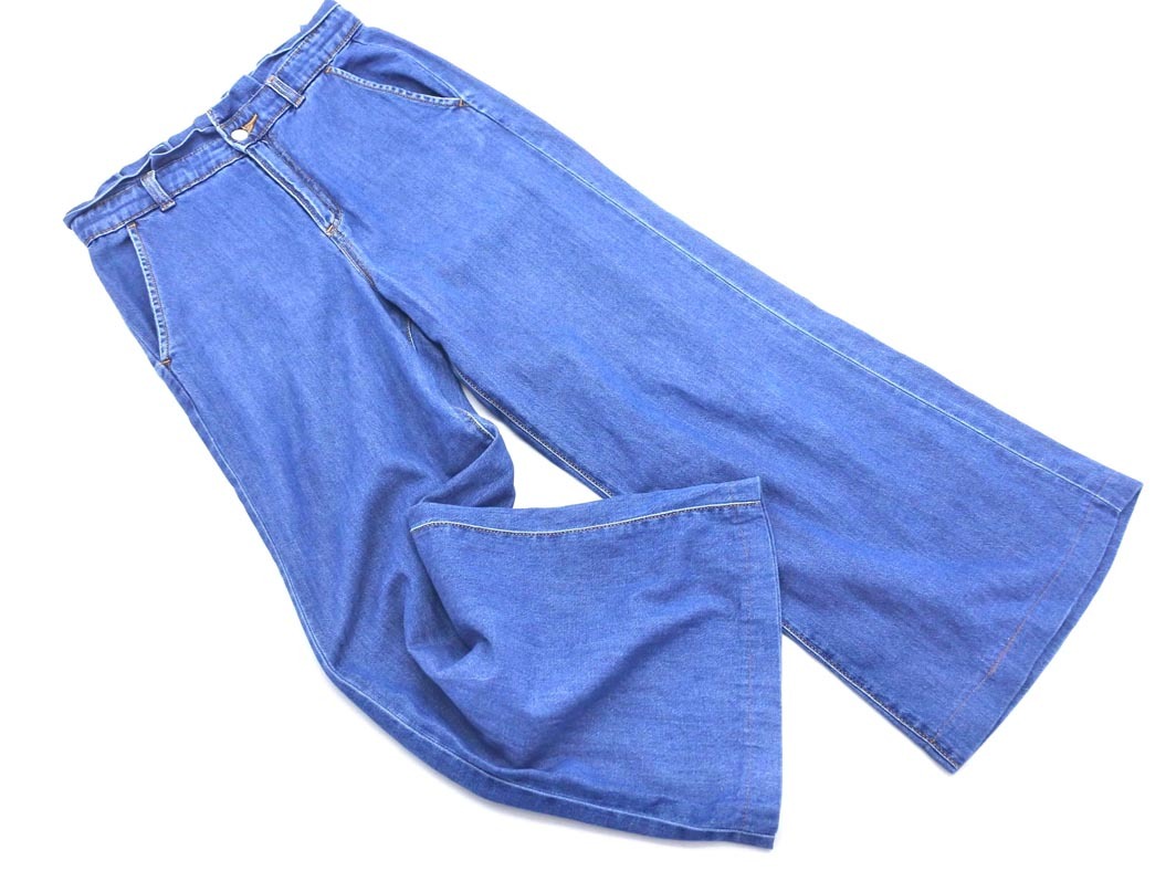 BANANA REPUBLIC バナナリパブリック ワイド デニムパンツ size27/青 ■■ ☆ fea9 レディース