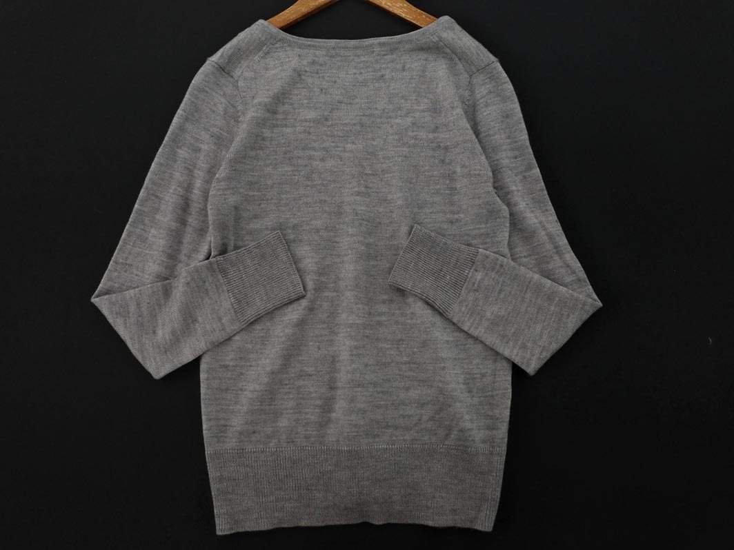 ネコポスOK COMME CA ISM コムサイズム ウール混 アーガイル ニット セーター sizeM/グレー ◇■ ☆ fea9 レディース_画像4