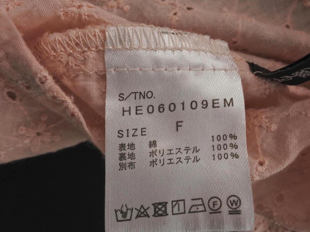ネコポスOK Heather ヘザー カットワーク オフショルダー ブラウス シャツ sizeF/ピンク ■◆ ☆ fea8 レディース