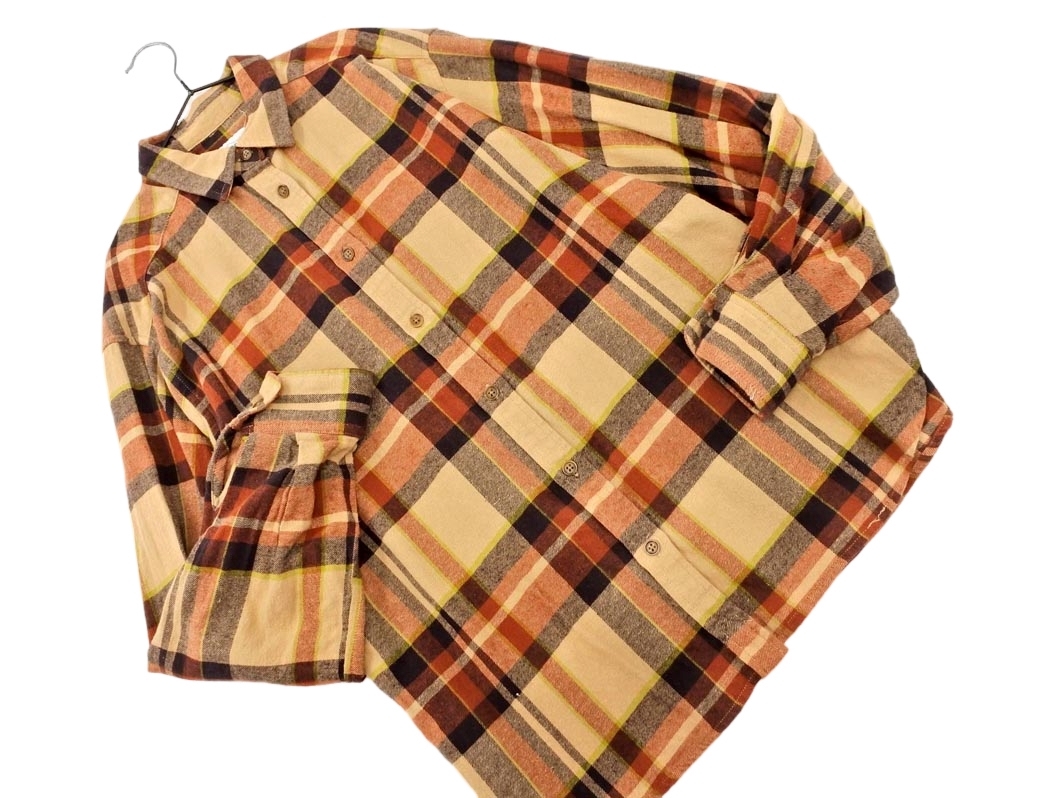 coen コーエン チェック シャツ sizeM/ベージュ ■◇ ☆ fea9 レディース_画像1