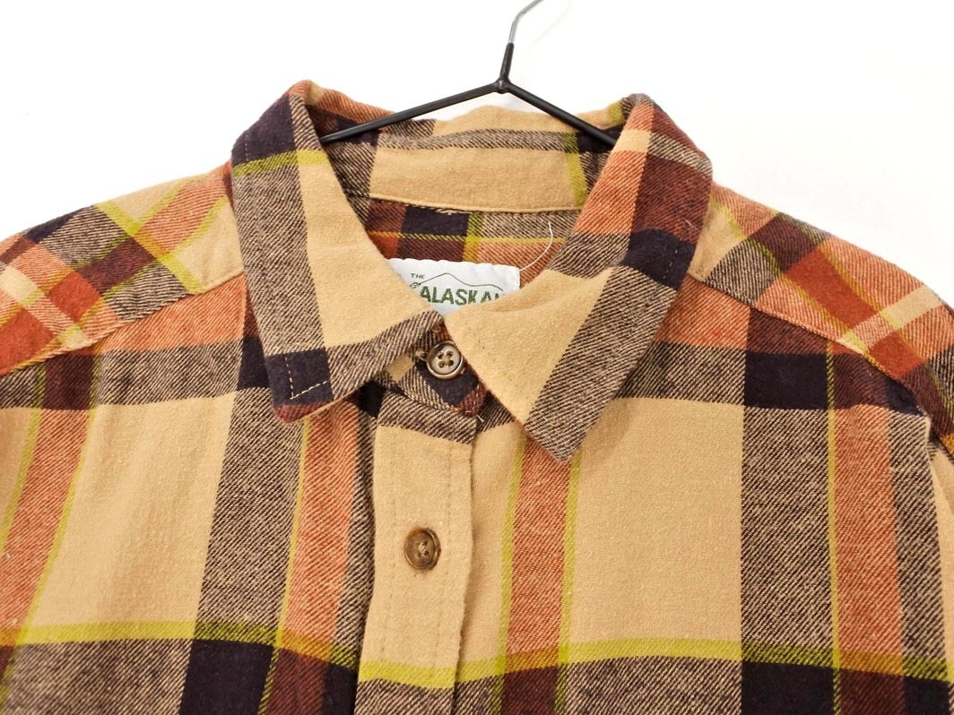 coen コーエン チェック シャツ sizeM/ベージュ ■◇ ☆ fea9 レディース_画像2