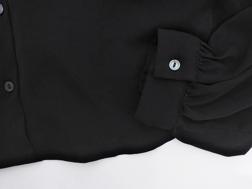 Heather ヘザー スリット クロップド ブラウス シャツ sizeF/黒 ■◇ ☆ fea9 レディース