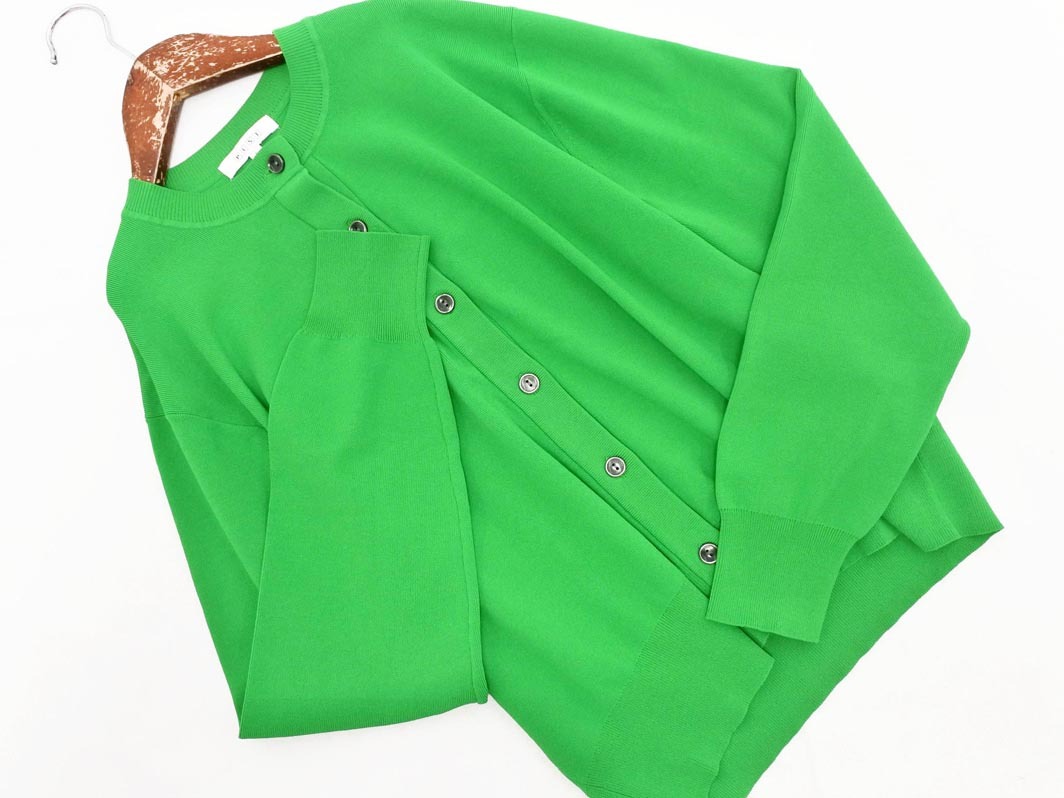 PLST プラステ ニット カーディガン sizeL/緑 ■◇ ☆ fea9 レディース