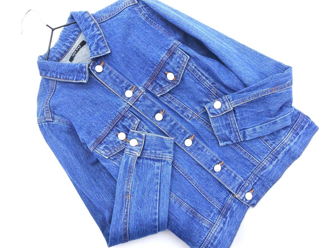 one way ワンウェイ Gジャン デニム ジャケット sizeS/ブルー ■◇ ☆ fea9 レディース