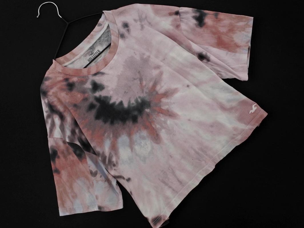 ネコポスOK Hollister ホリスター タイダイ ショート丈 Tシャツ sizeXS/ピンク ■◆ ☆ feb2 レディース_画像1