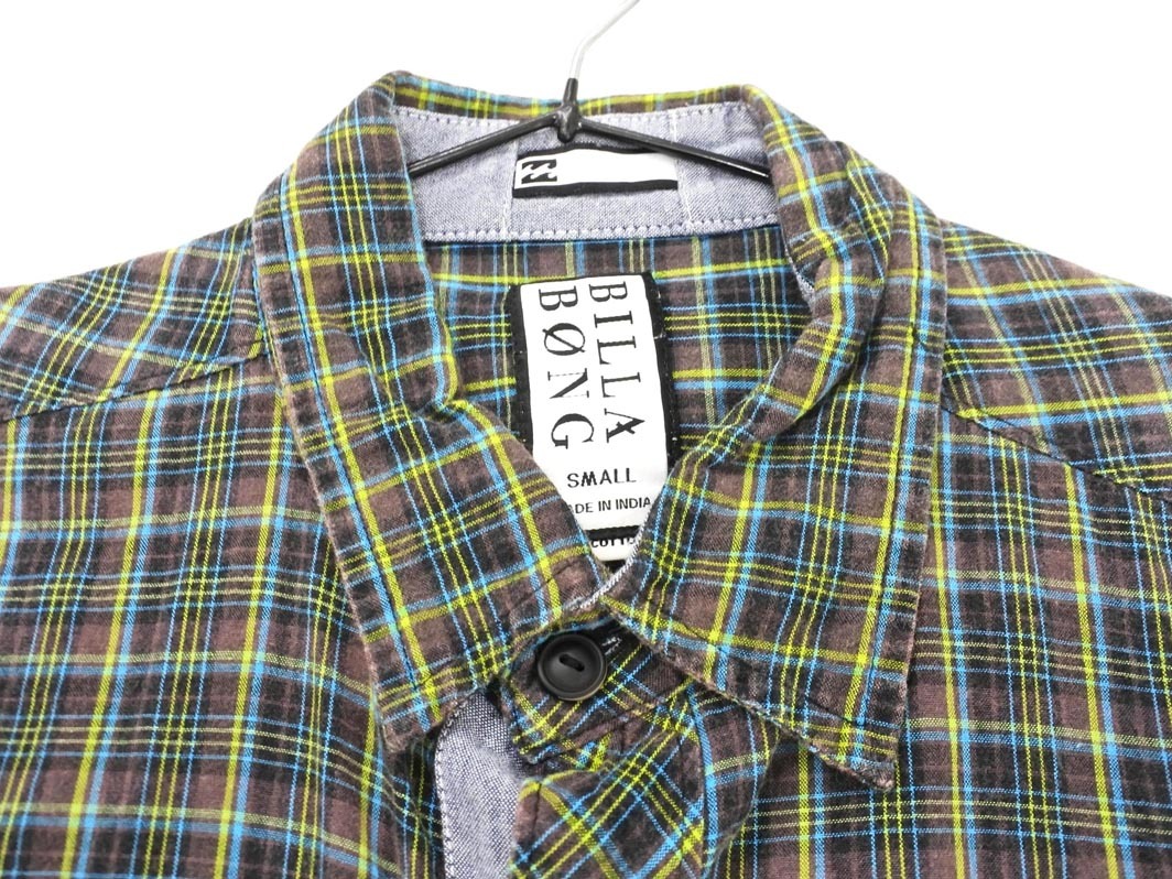 BILLABONG ビラボン チェック シャツ sizeS/茶 ■◇ ☆ feb2 メンズ