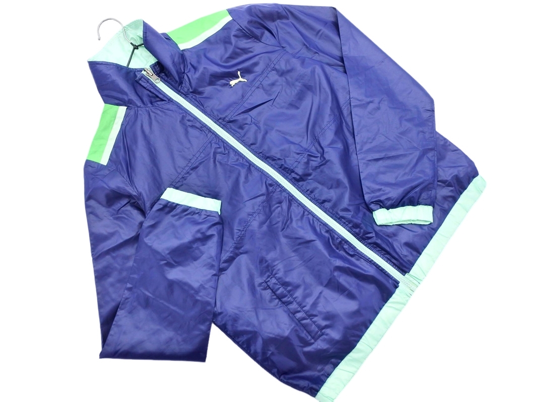 PUMA プーマ リバーシブル ウインドブレーカー ジャケット sizeL/紺ｘ緑 ■◇ ☆ feb2 レディース