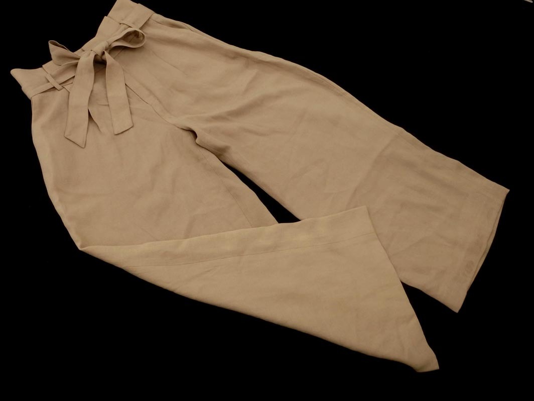 la.f... ラエフ ロートレアモン ウエストリボン ワイド パンツ size2S/ベージュ ■◇ ☆ feb2 レディース