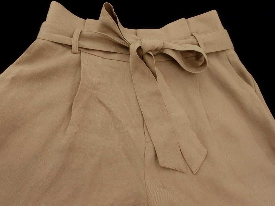 la.f... ラエフ ロートレアモン ウエストリボン ワイド パンツ size2S/ベージュ ■◇ ☆ feb2 レディース