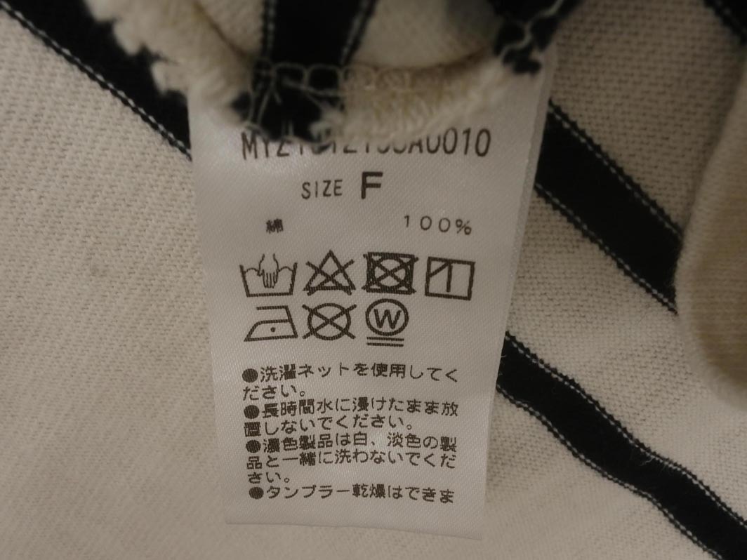 mystic ミスティック ボーダー 長(zhǎng)袖 Tシャツ sizeF/白ｘ黒 ■◇ ☆ feb2 レディース
