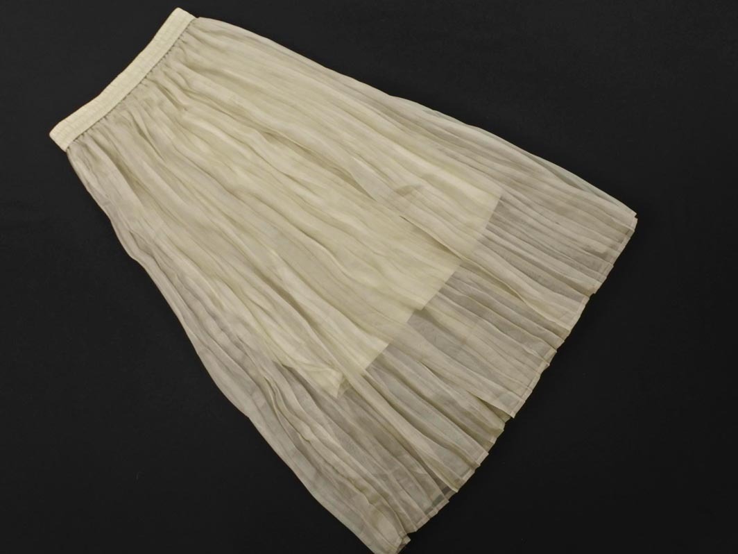 a.v.v アーヴェヴェ シフォン マキシ プリーツ スカート sizeS/シルバーベージュ ■◇ ☆ feb2 レディース_画像1