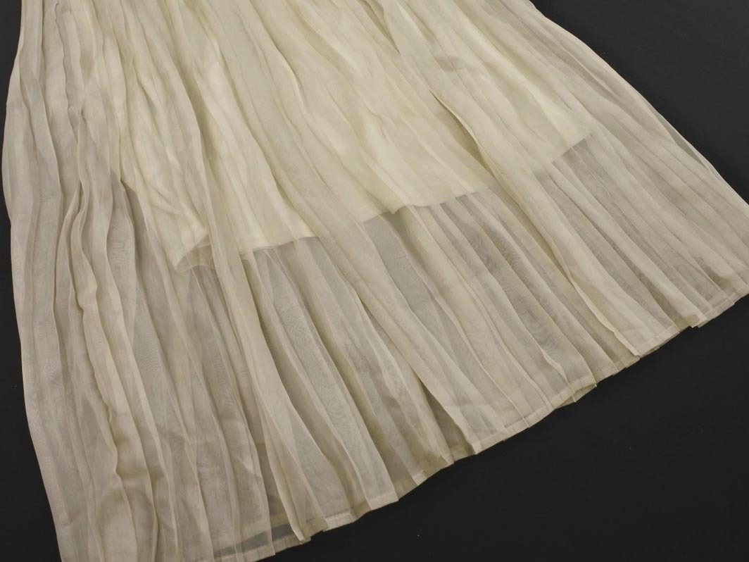 a.v.v アーヴェヴェ シフォン マキシ プリーツ スカート sizeS/シルバーベージュ ■◇ ☆ feb2 レディース_画像3