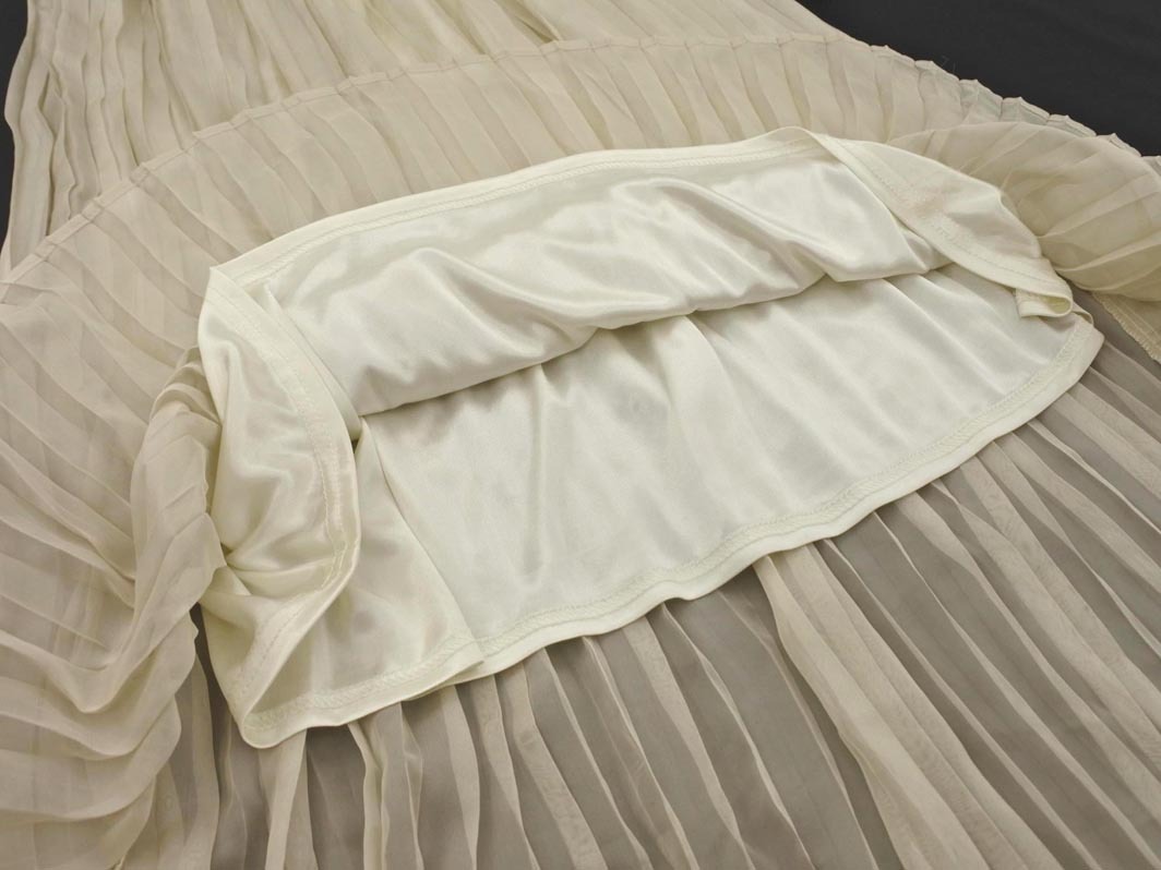 a.v.v アーヴェヴェ シフォン マキシ プリーツ スカート sizeS/シルバーベージュ ■◇ ☆ feb2 レディース_画像4