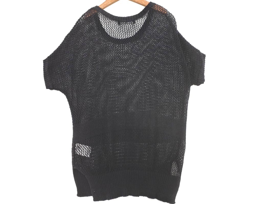 ネコポスOK EASTBOY イーストボーイ 綿麻 かぎ編み ニット セーター size11/紺 ■◆ ☆ feb3 レディース