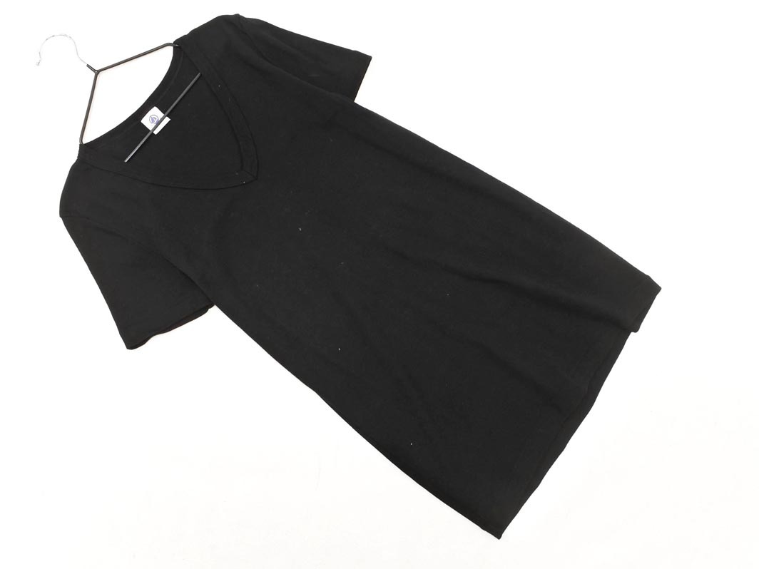 ネコポスOK PETIT BATEAU プチバトー Vネック Tシャツ sizeS（160ｃｍ位）/黒 ■◆ ☆ feb3 子供服