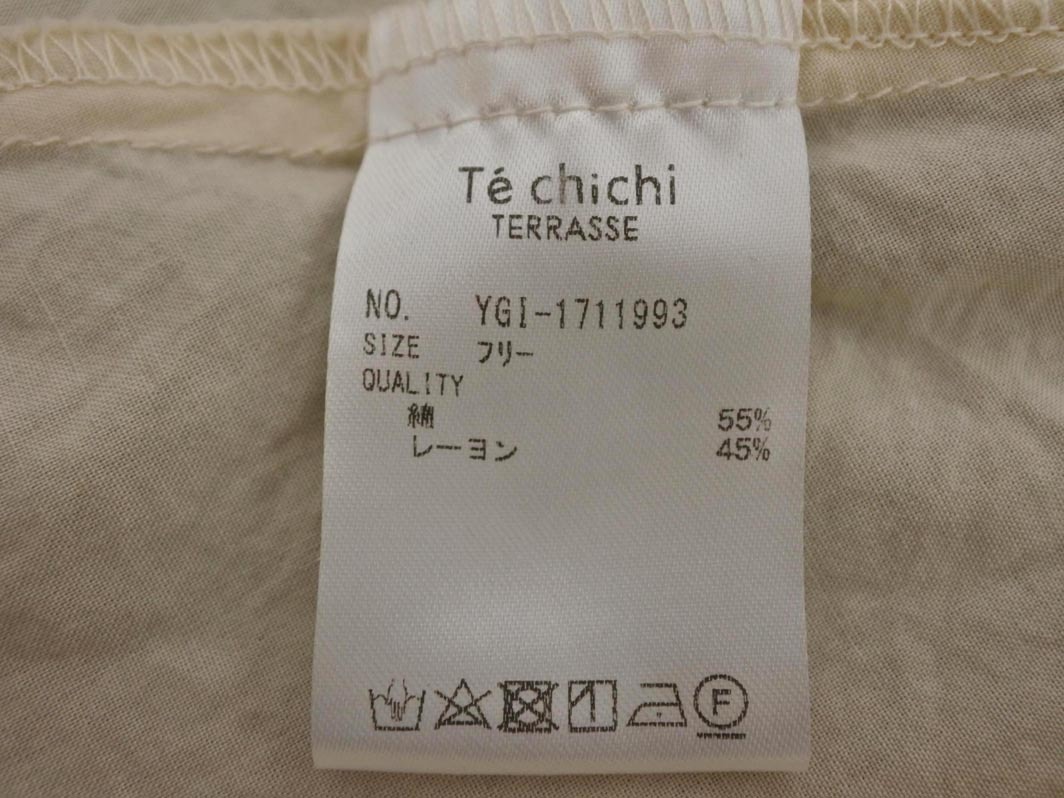 кошка pohs OK Techichi Te chichi автомобиль - кольцо туника блуза рубашка sizeF/ слоновая кость #* * feb3 женский