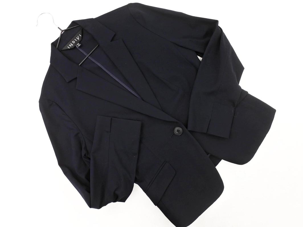 INDIVI インディヴィ テーラード ジャケット size36/濃紺 ■◇ ☆ feb3 レディース