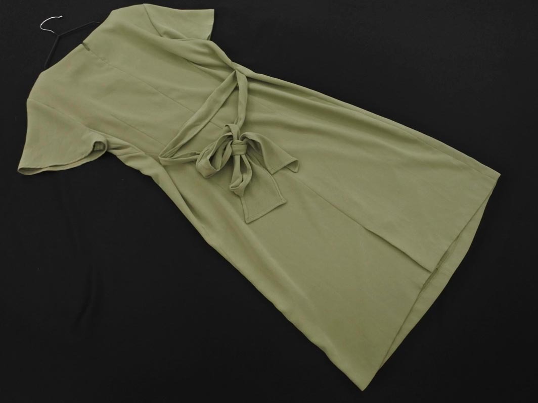 NATURAL BEAUTY BASIC ナチュラルビューティーベーシック ウエストリボン ワンピース sizeM/緑 ■◆ ☆ feb3 レディース