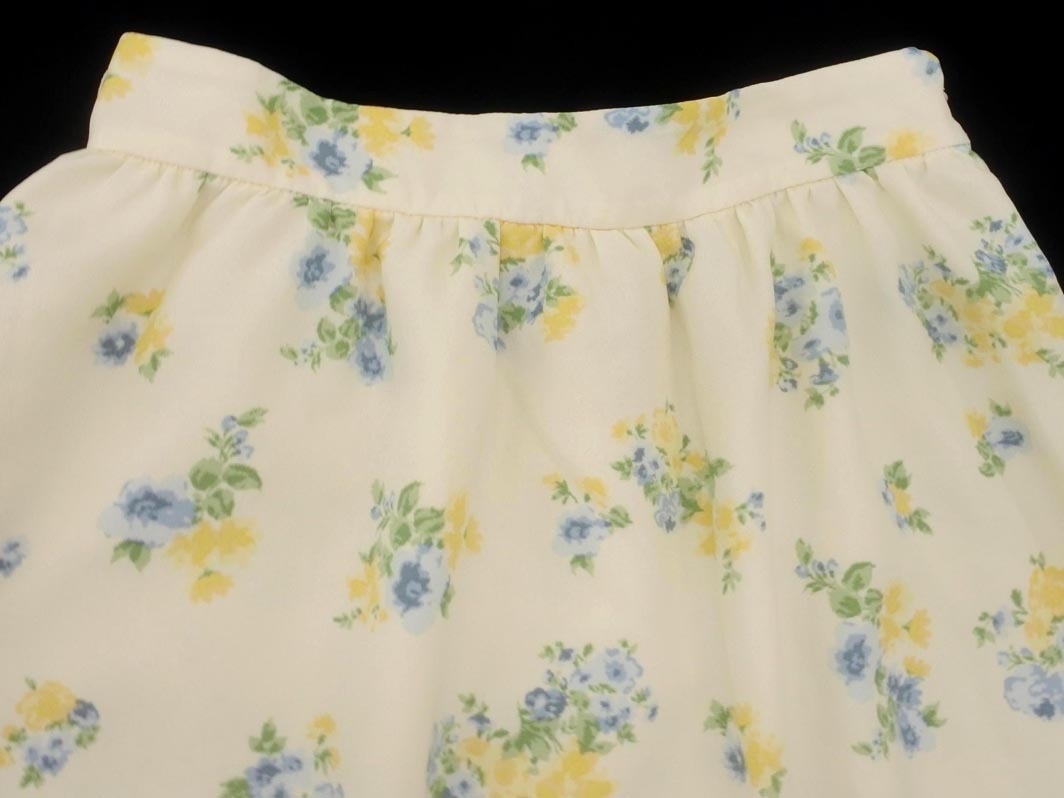 Couture brooch クチュールブローチ 花柄 スカート size38/アイボリーx黃 ■◆ ☆ feb3 レディース