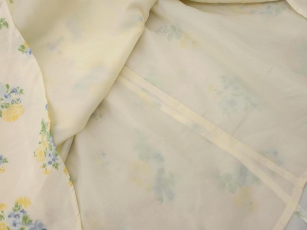 Couture brooch クチュールブローチ 花柄 スカート size38/アイボリーx黃 ■◆ ☆ feb3 レディース