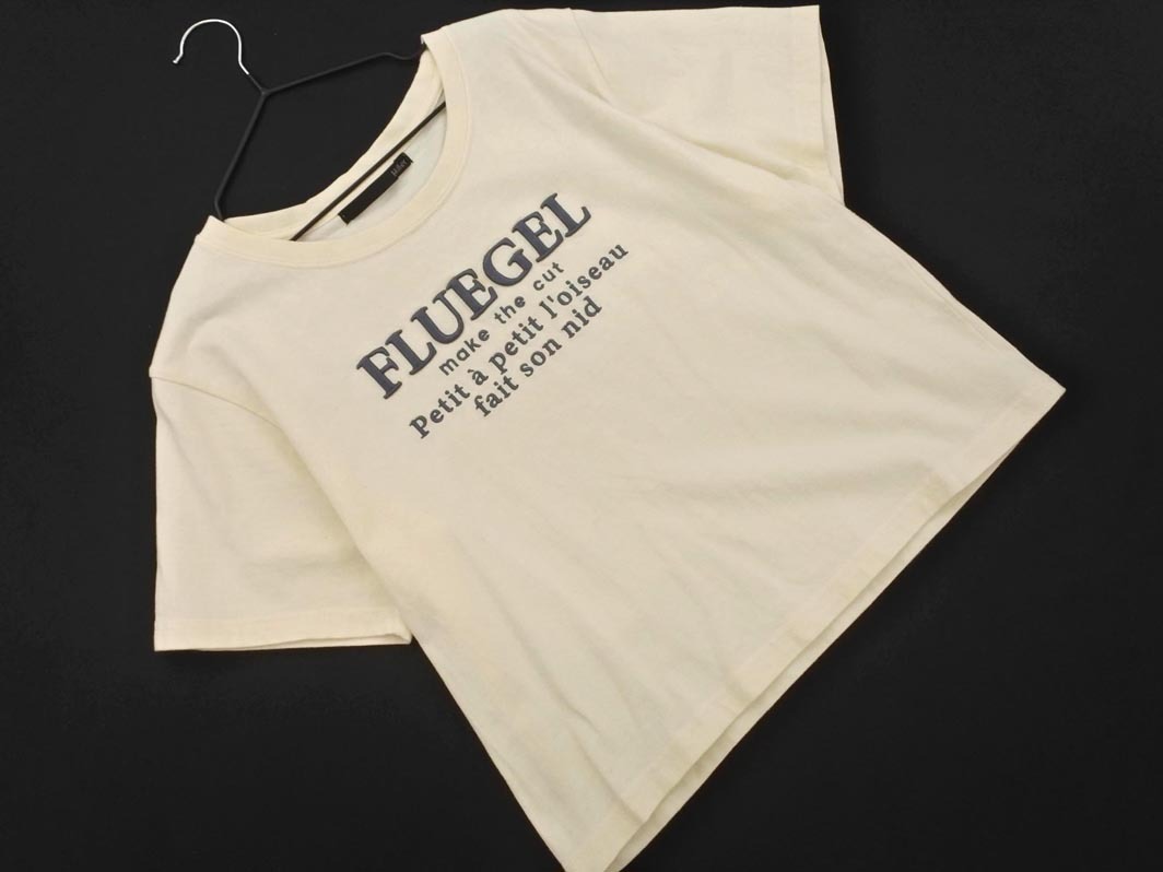 ネコポスOK Heather ヘザー 刺繍 ショート丈 Tシャツ sizeF/アイボリー ■◆ ☆ feb3 レディース