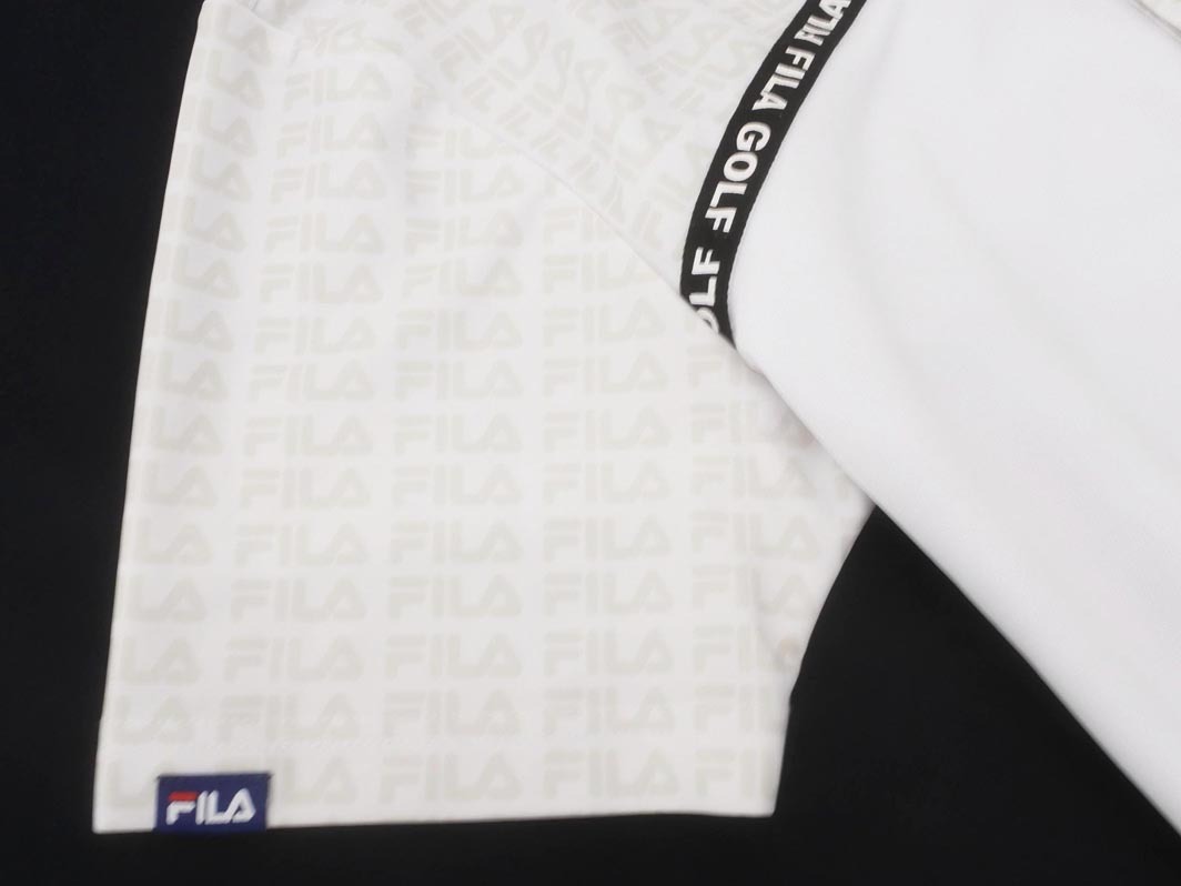 ネコポスOK FILA フィラ GOLF ゴルフ ロゴ 切り替え ポロシャツ sizeM/白 ■◆ ☆ feb4 メンズ