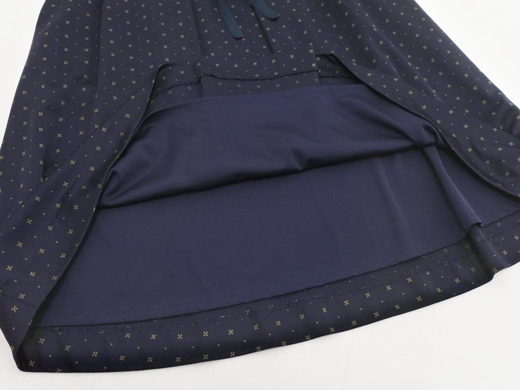 HUMAN WOMAN ヒューマンウーマン 総柄 スカート size3/紺 ■■ ☆ feb4 レディース