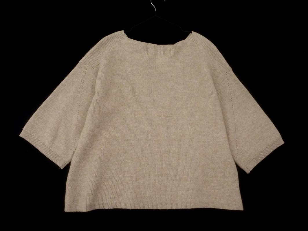 pual ce cin ピュアルセシン ウール混 七分袖 ニット セーター ベージュ ◇■ ☆ feb5 レディース_画像5