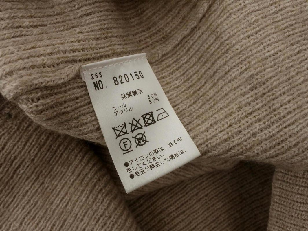 pual ce cin ピュアルセシン ウール混 七分袖 ニット セーター ベージュ ◇■ ☆ feb5 レディース_画像6