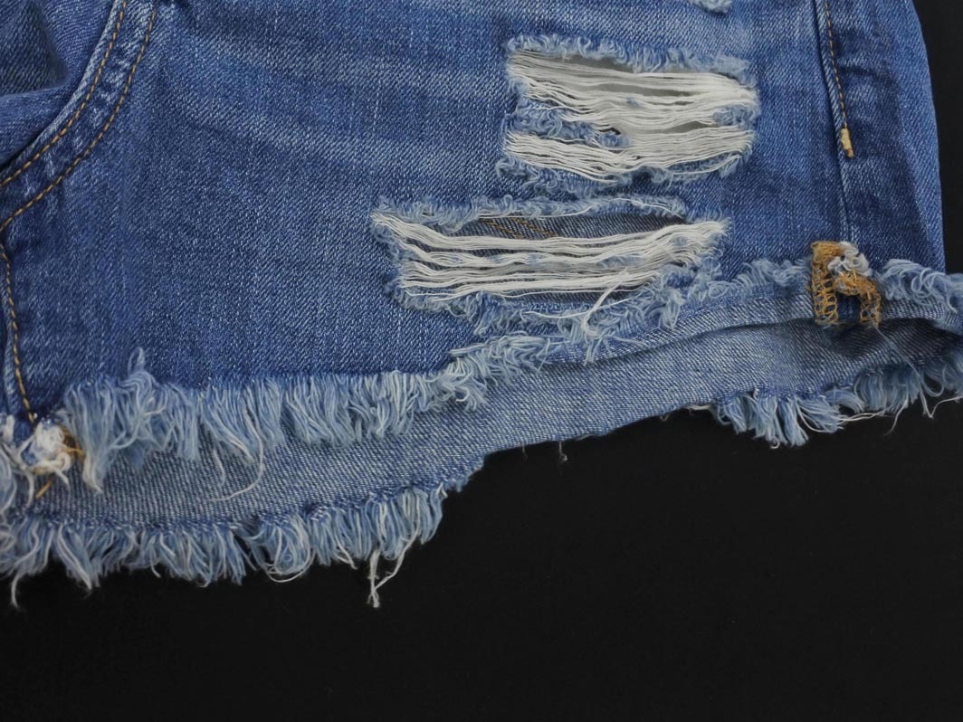 AMERICAN EAGLE アメリカンイーグル ダメージ加工 ショート デニムパンツ size34/青 ■◆ ☆ feb5 レディース