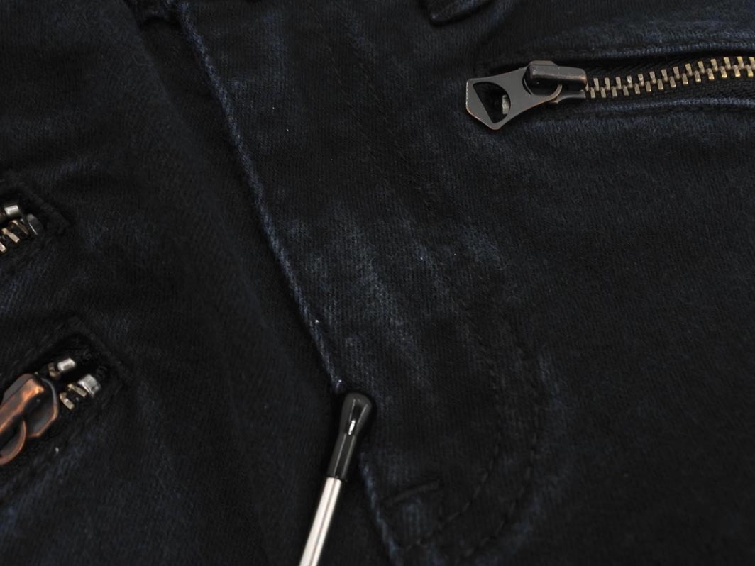 POLO RALPH LAUREN ポロ ラルフローレン ストレッチ 裾ジップ スキニー パンツ size25/黒 ■■ ☆ feb5 レディース
