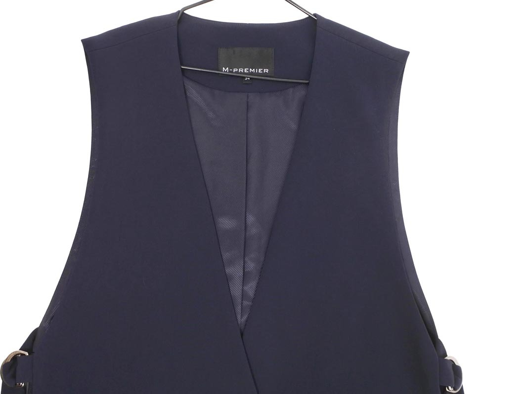 M-PREMIER エムプルミエ サイドベルト ロング ベスト size34/濃紺 ■◇ ☆ feb6 レディース