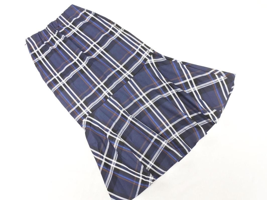 Heather ヘザー チェック ロング スカート sizeS/紺 ■◇ ☆ feb6 レディース