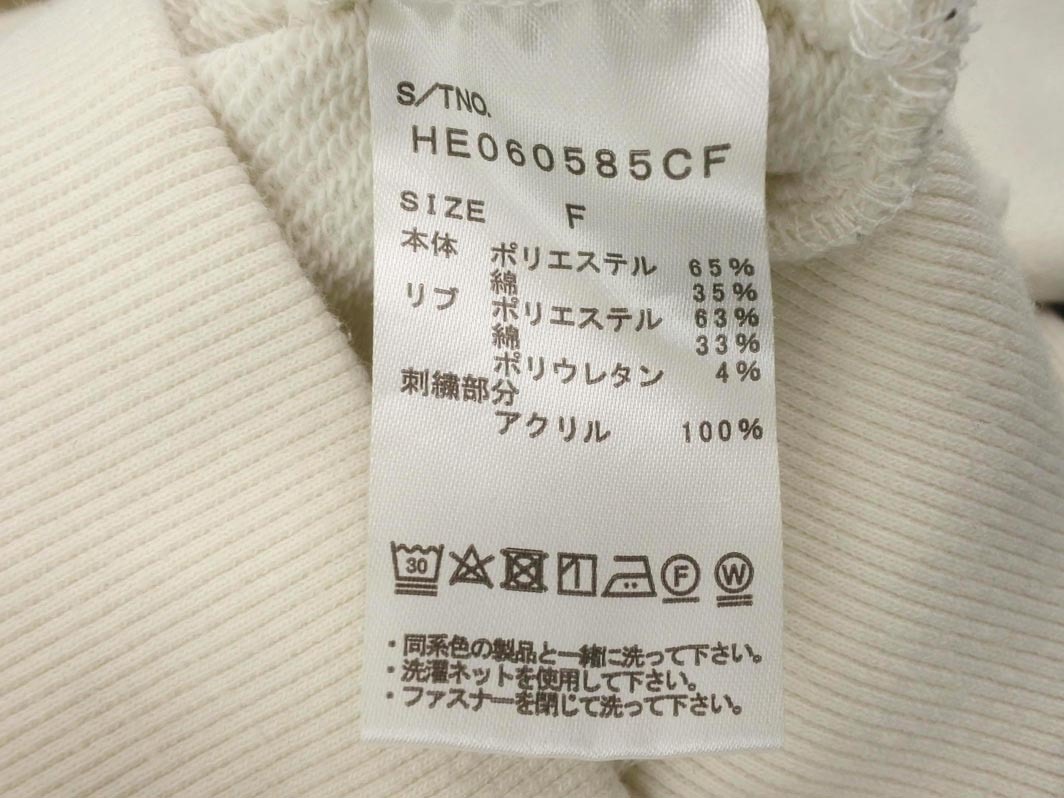 Heather ヘザー ハーフジップ プルオーバー sizeF/白 ■◇ ☆ feb6 レディース