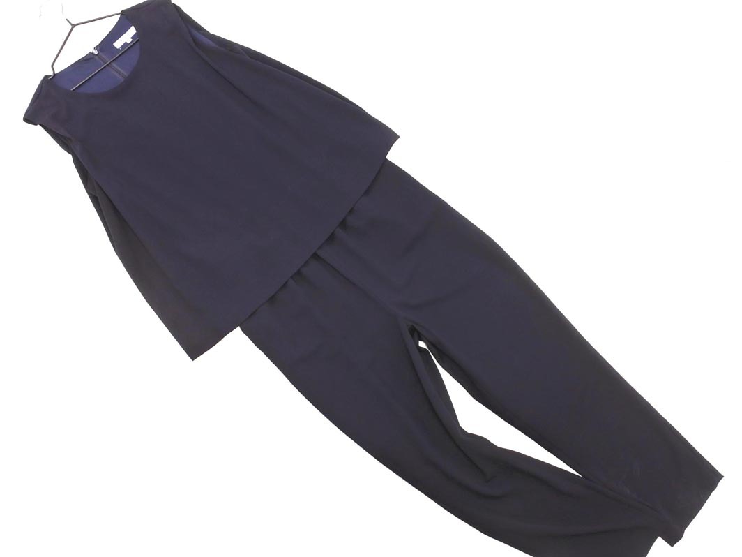NATURAL BEAUTY BASIC ナチュラルビューティーベーシック ノースリーブ オールインワン sizeS/紺 ■◆ ☆ feb6 レディース