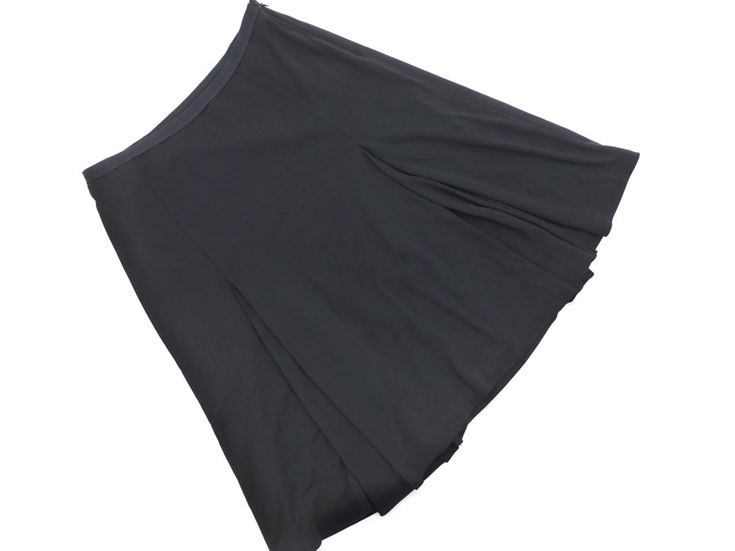 INED イネド タック フレア スカート size9/黒 ■◇ ☆ feb9 レディース
